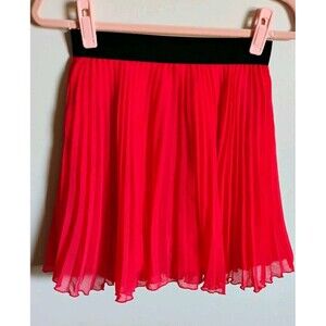 Abercrombie & Fitch Women's Red Pleated Skirt With‎ Elastic Band, Size S